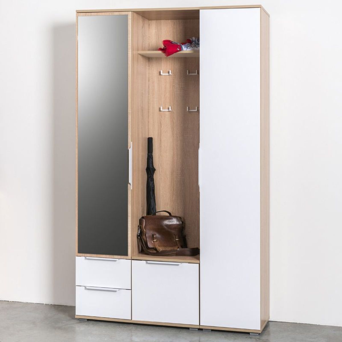 Куба Шкаф 13.29, цвет дуб сонома/белый премиум, ШхГхВ 40х38,3х210,6 см., универсальная сборка | фото 8