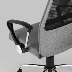 Компьютерное кресло TopChairs Bonus офисное серое в обивке из текстиля и сетки, механизм качания Top Gun | фото 7