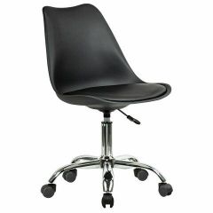 Кресло стул BRABIX "Eames MG-310 CH", хром, пластик черный, экокожа черная, 532925 | фото 2