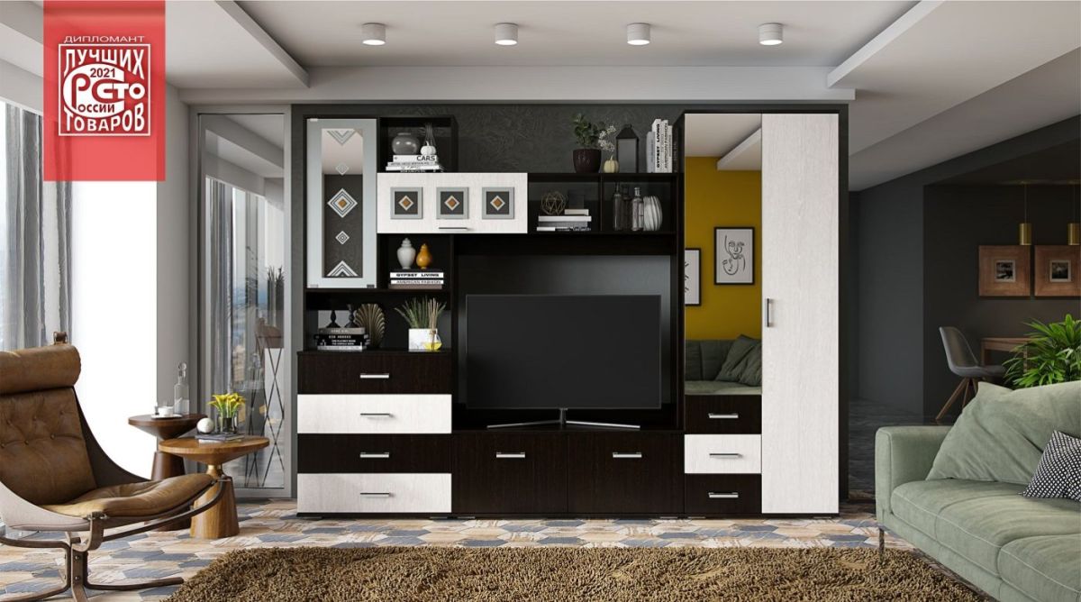 Гостиная Белла (модульная) венге/ясень белый | фото 16