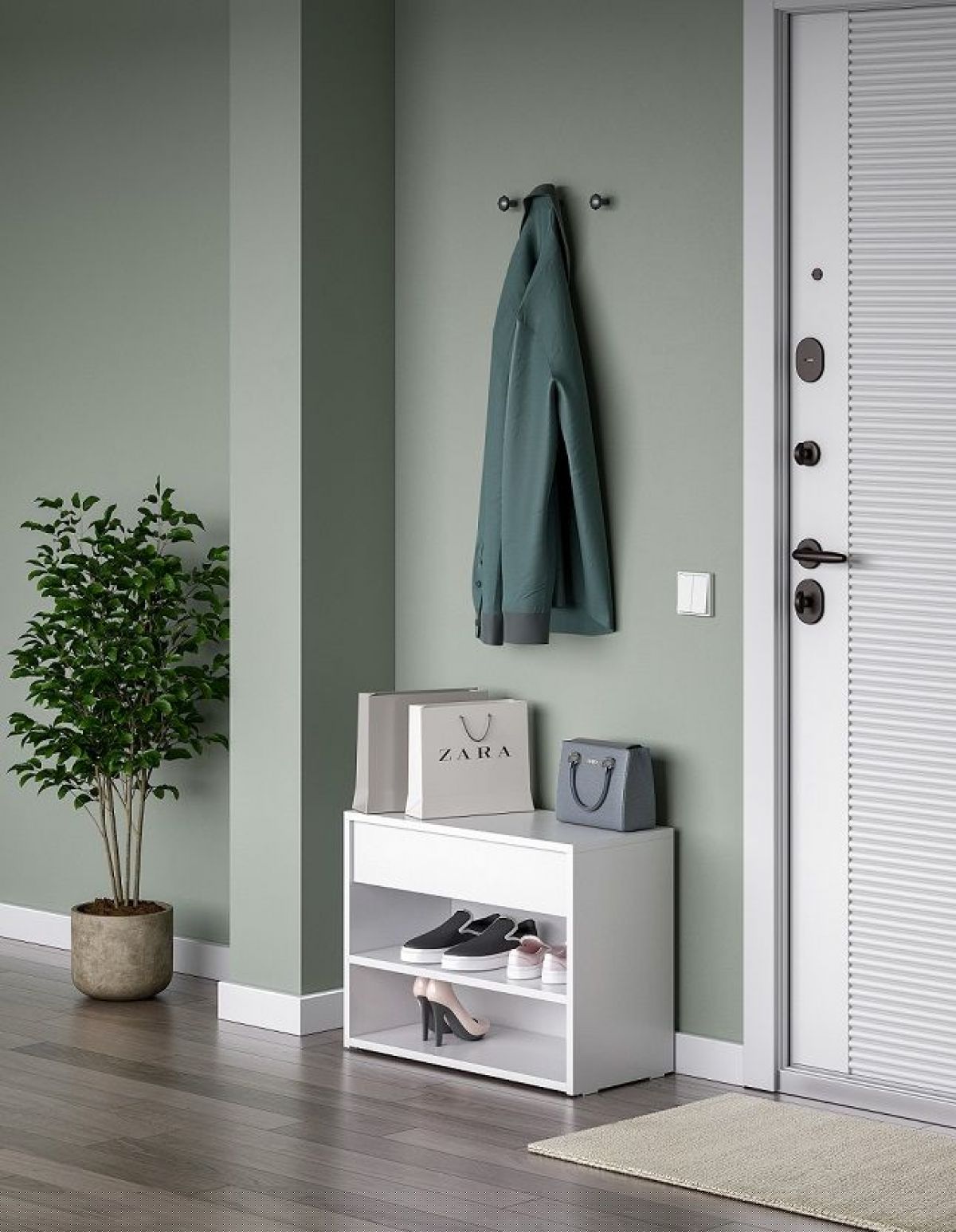 АЙДЕН Прихожая (модульная) белый | фото 7