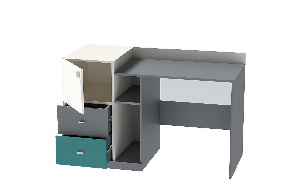 Клео СТ-1 Стол письменный (ЛДСП графит-миндаль-океан) | фото 2