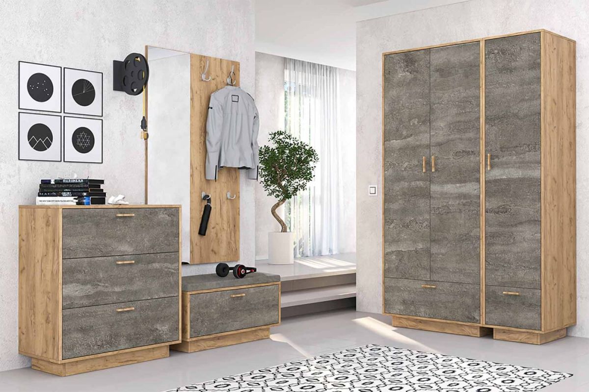 Вешалка с зеркалом Эго ВЗ-1 дуб крафт золотой | фото 2