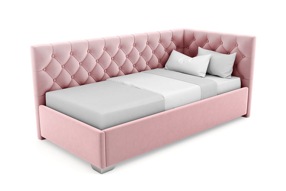 Кровать угловая Виола интерьерная +основание/ПМ/бельевое дно (80х200) | фото 14