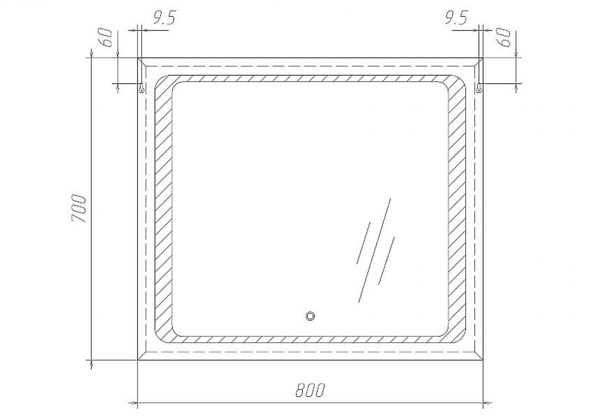 Зеркало Galaxy 80 alum с подсветкой Sansa (SG1006Z) | фото 6