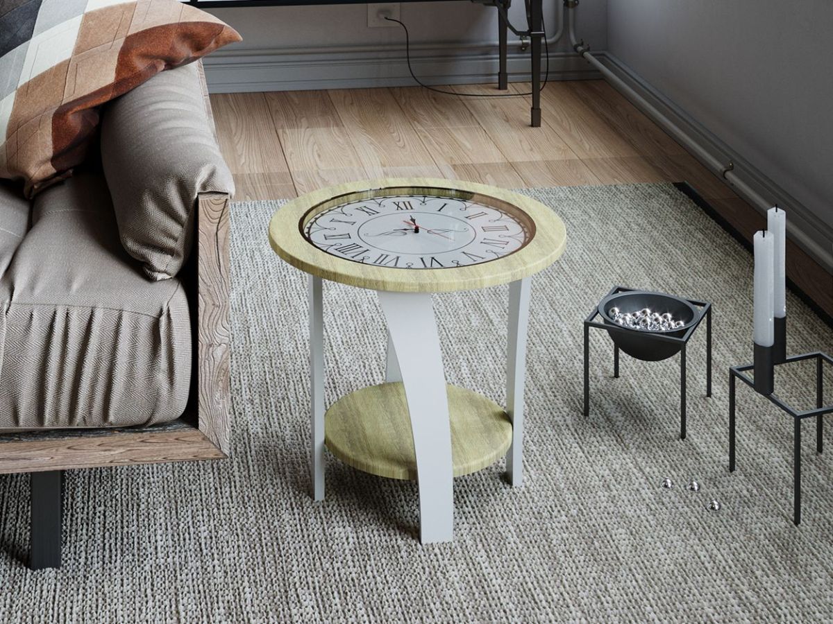 Стол журнальный ЭСТЕТ (Дуб сонома/Белый жемчуг) | фото 2