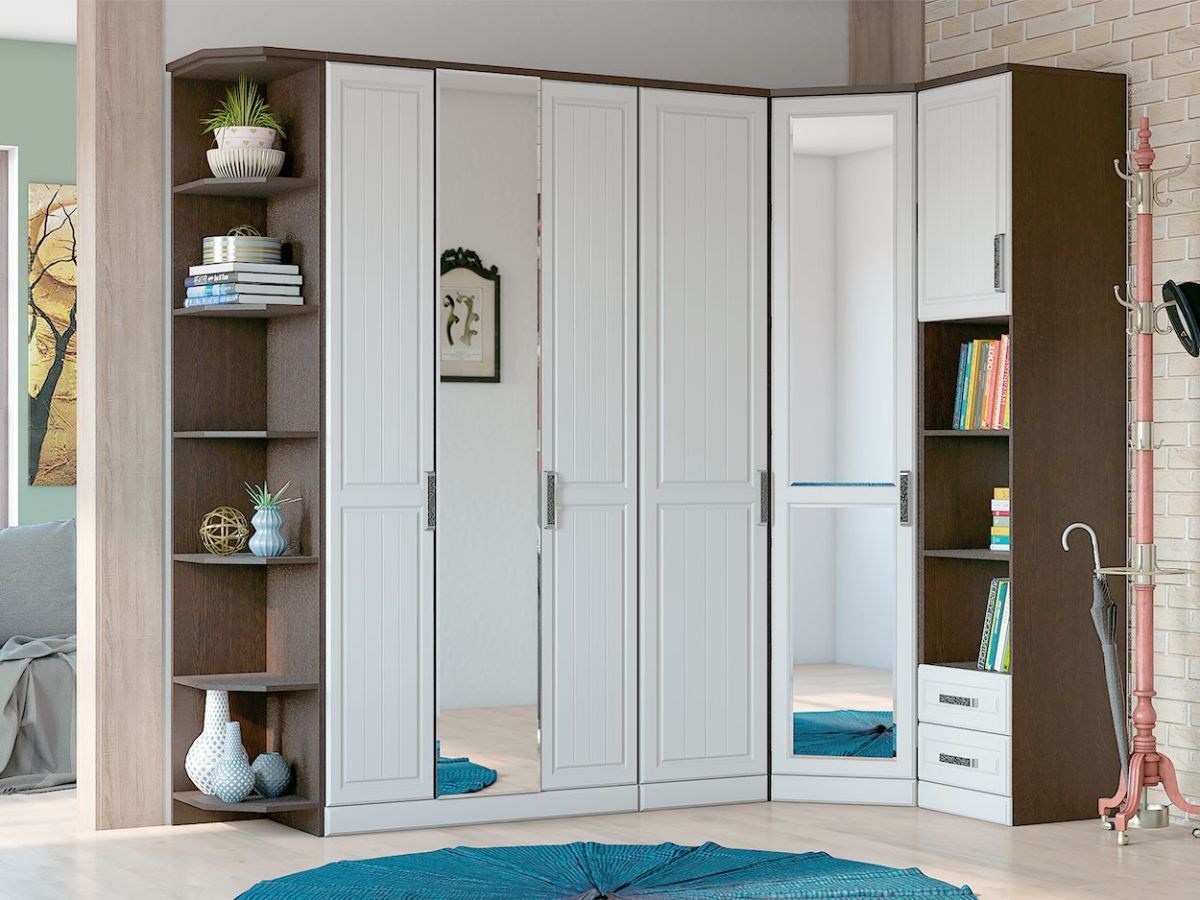 Шкаф 3-х ств НКМ ВЕНЕЦИЯ-1 Секция- 8 (Венге/Белое дерево) | фото 3