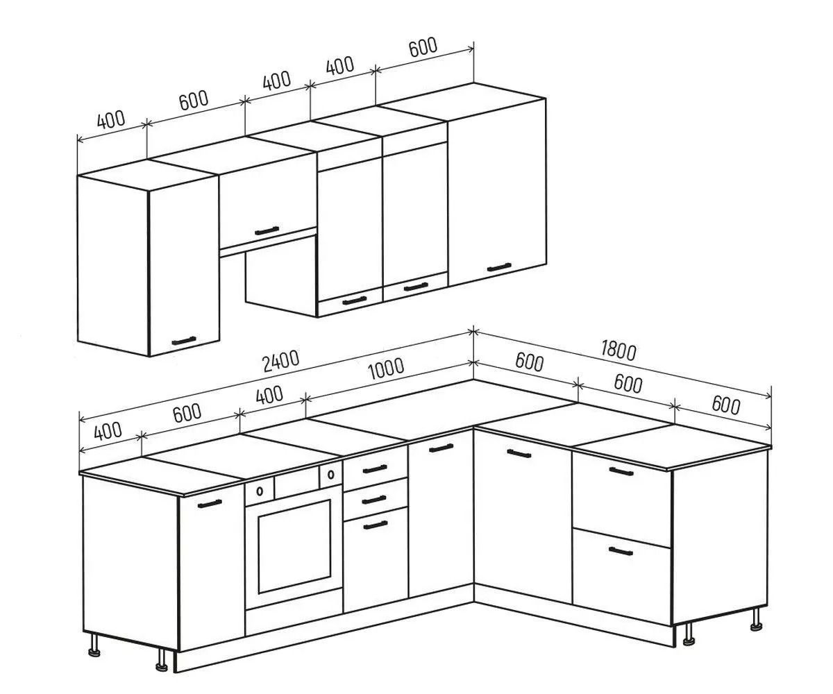 ТЕХНО Кухонный гарнитур угловой 2,4х1,8 м Компоновка №3 (Белый снег софт/Ультрамарин софт) | фото 3