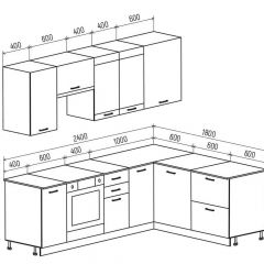ТЕХНО Кухонный гарнитур угловой 2,4х1,8 м Компоновка №3 (Белый снег софт/Ультрамарин софт) | фото 3