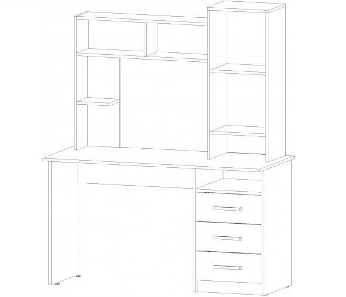 ФАВОРИТ Стол компьютерный (дуб вотан/белый) | фото 2