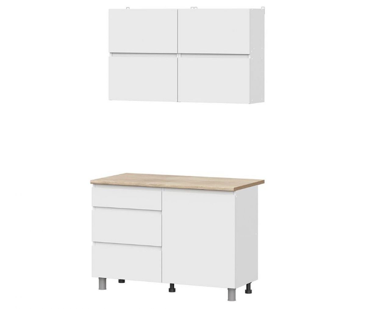 Кухонный гарнитур ТОКИО 1,2м (Серия 3) Белый текстурный/Дуб Сонома | фото 2