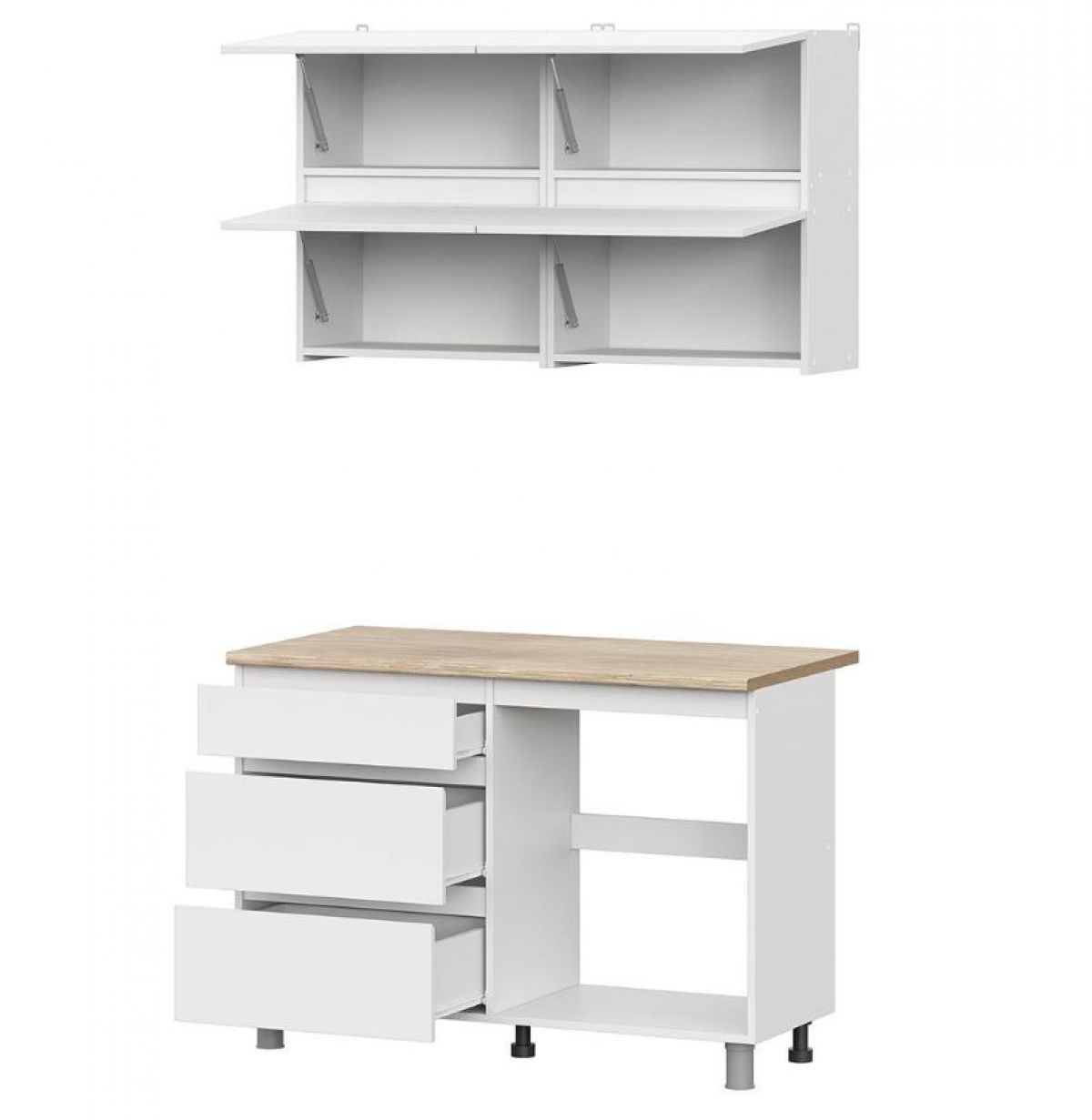 Кухонный гарнитур ТОКИО 1,2м (Серия 3) Белый текстурный/Дуб Сонома | фото 3