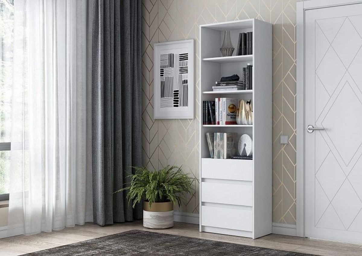 АЙДЕН СТЛ06-600 Стеллаж с 3 ящиками (белый) | фото 3