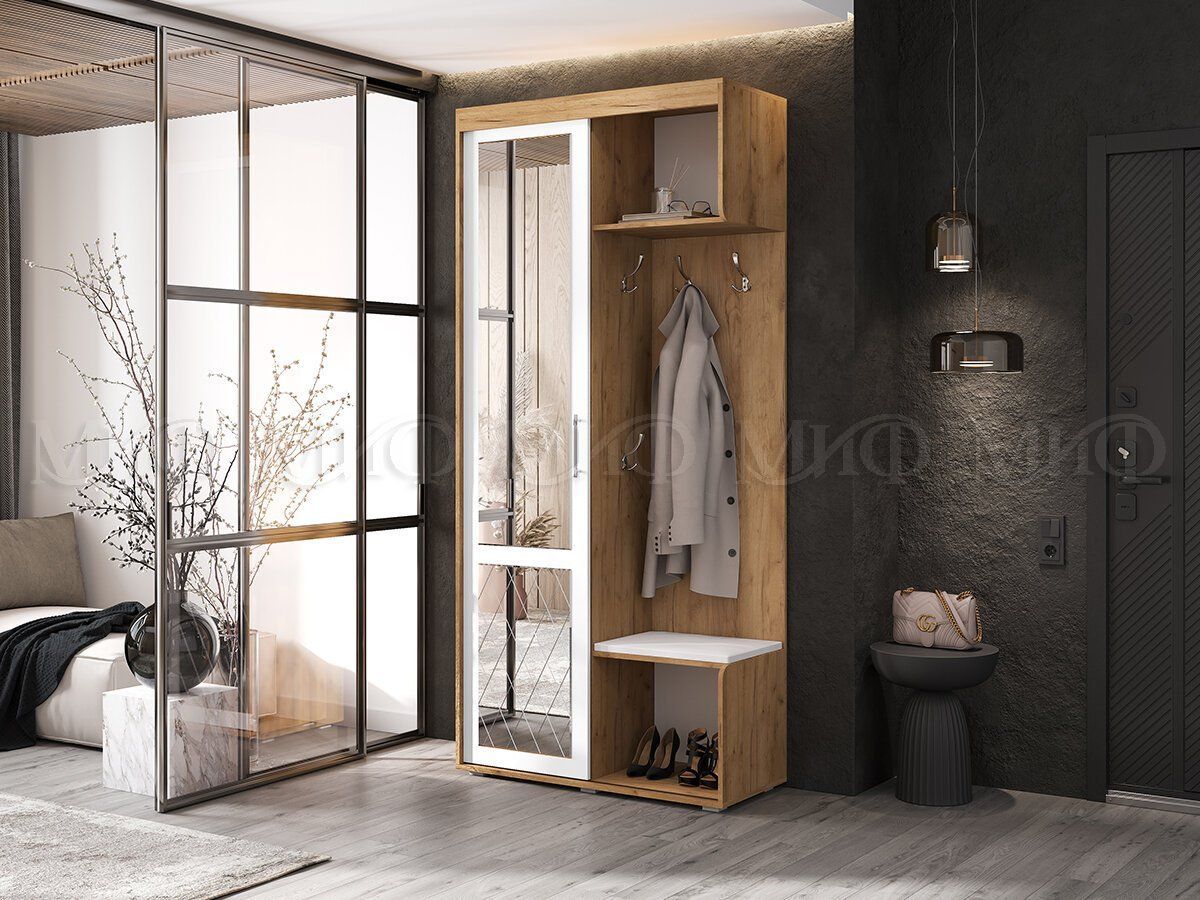 СТЕЛЛА-1 Прихожая (ЛДСП) дуб крафт/белый | фото 2