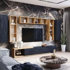 ХЛОЯ Гостиная (Дуб Вотан/Обсидиан) модульная | фото 10