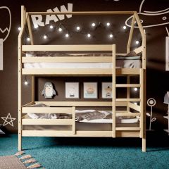 Кровать-домик двухъярусная 80*160 без покраски | фото 2
