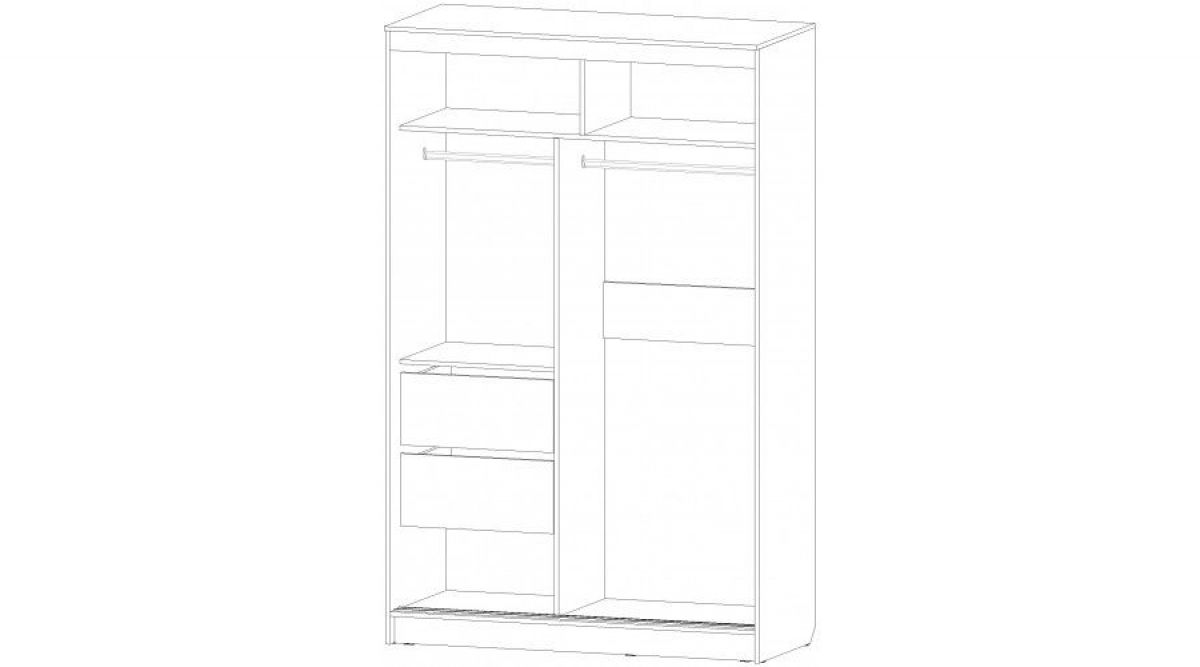 ВЕРОНА Шкаф-купе 1400 (Венге/Анкор светлый) | фото 2