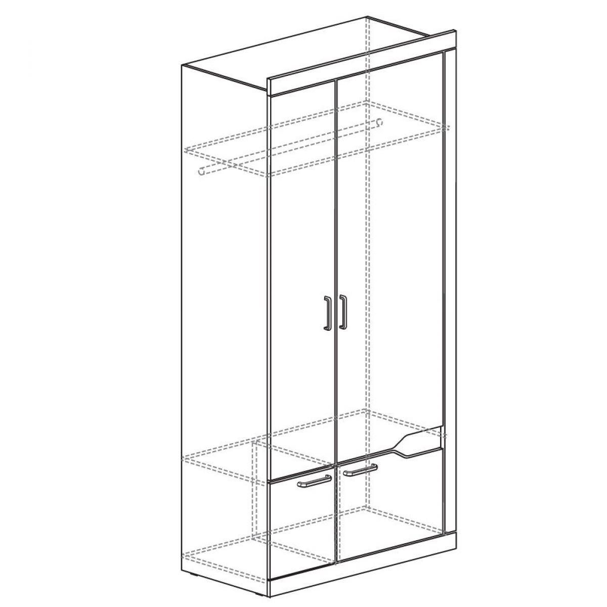 Шкаф для платья и белья 2-дв № 318 Ронда | фото 2